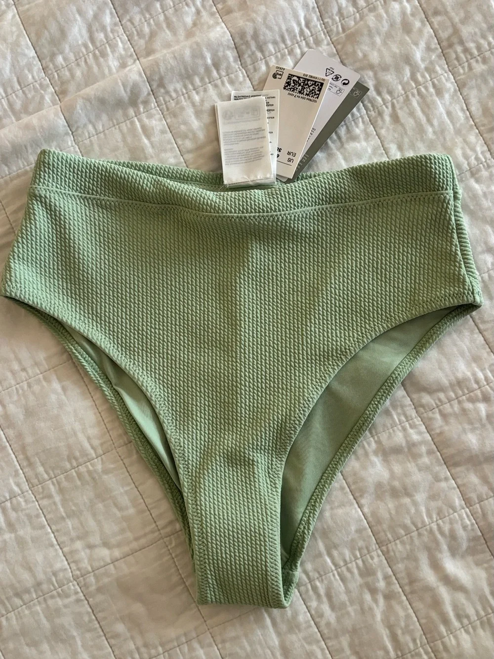 H&M Textured Mint Green Bikini Set